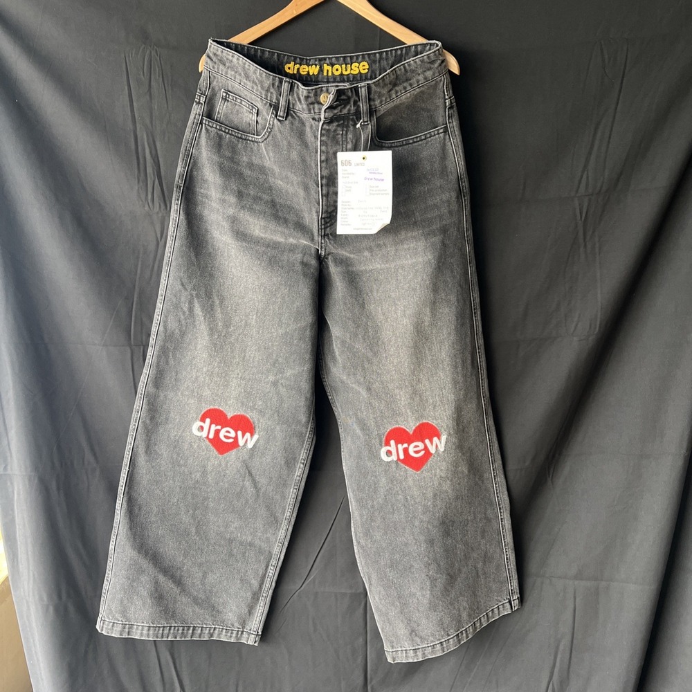 Drew House ultra wide leg jean Black Size 32…b40… Rare Sample